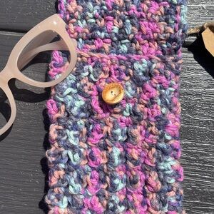 Multicolor Knit Glasses Case